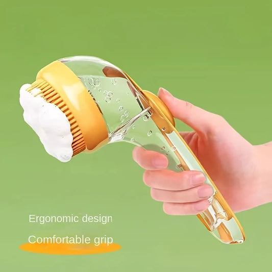 Long-Handle Pet Bath & Grooming Brush for Cats & Dogs