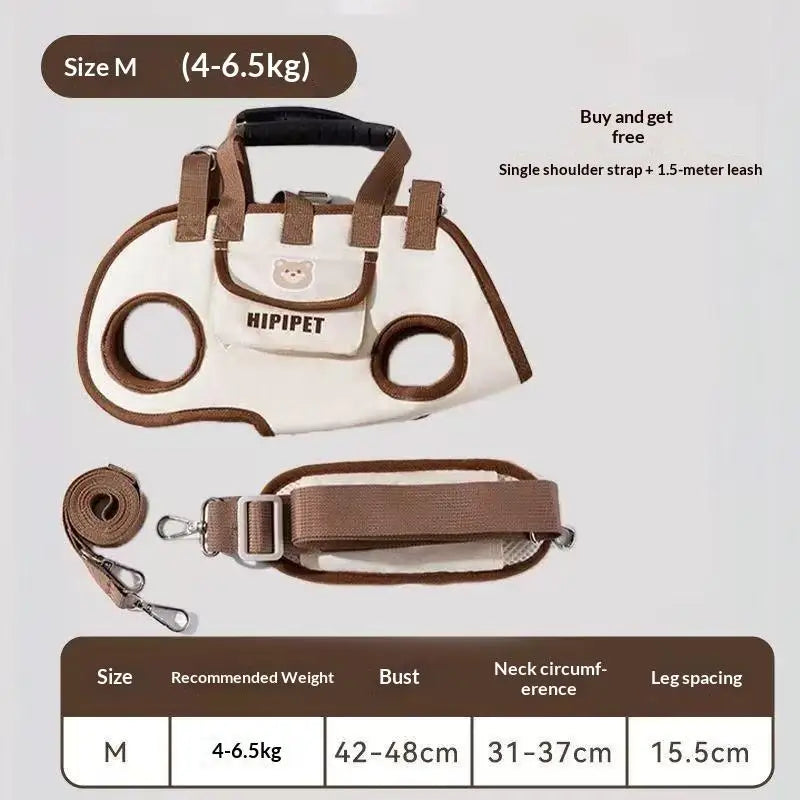 Convertible Pet Travel Carrier Bag with Safety Harness Clip