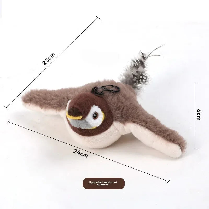 Interactive Cat & Dog Toy with Catnip – Rechargeable Plush Squeaky Bird