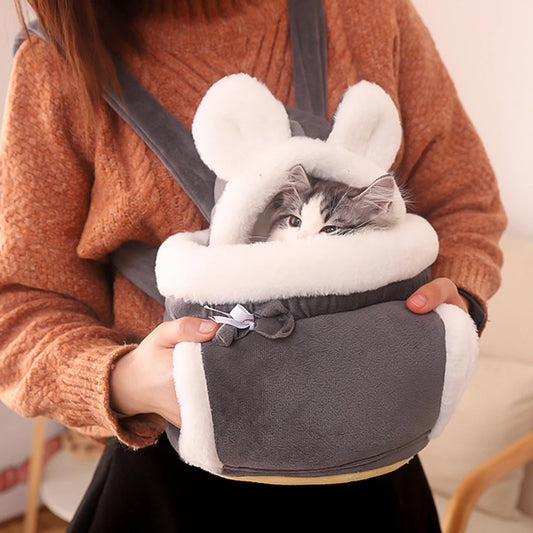 Plush Pet Carrier Backpack for Cats & Small Dogs