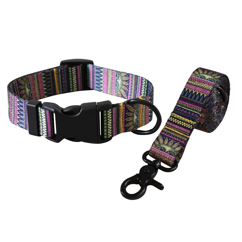 Dog Collar & Leash Set for Small & Medium Dogs
