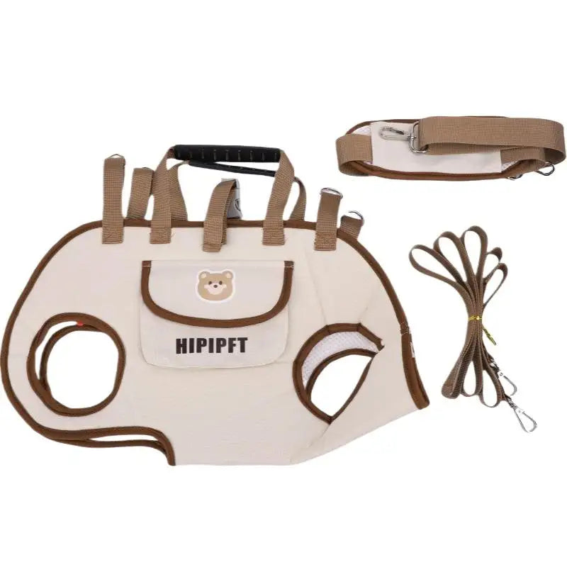 Convertible Pet Travel Carrier Bag with Safety Harness Clip