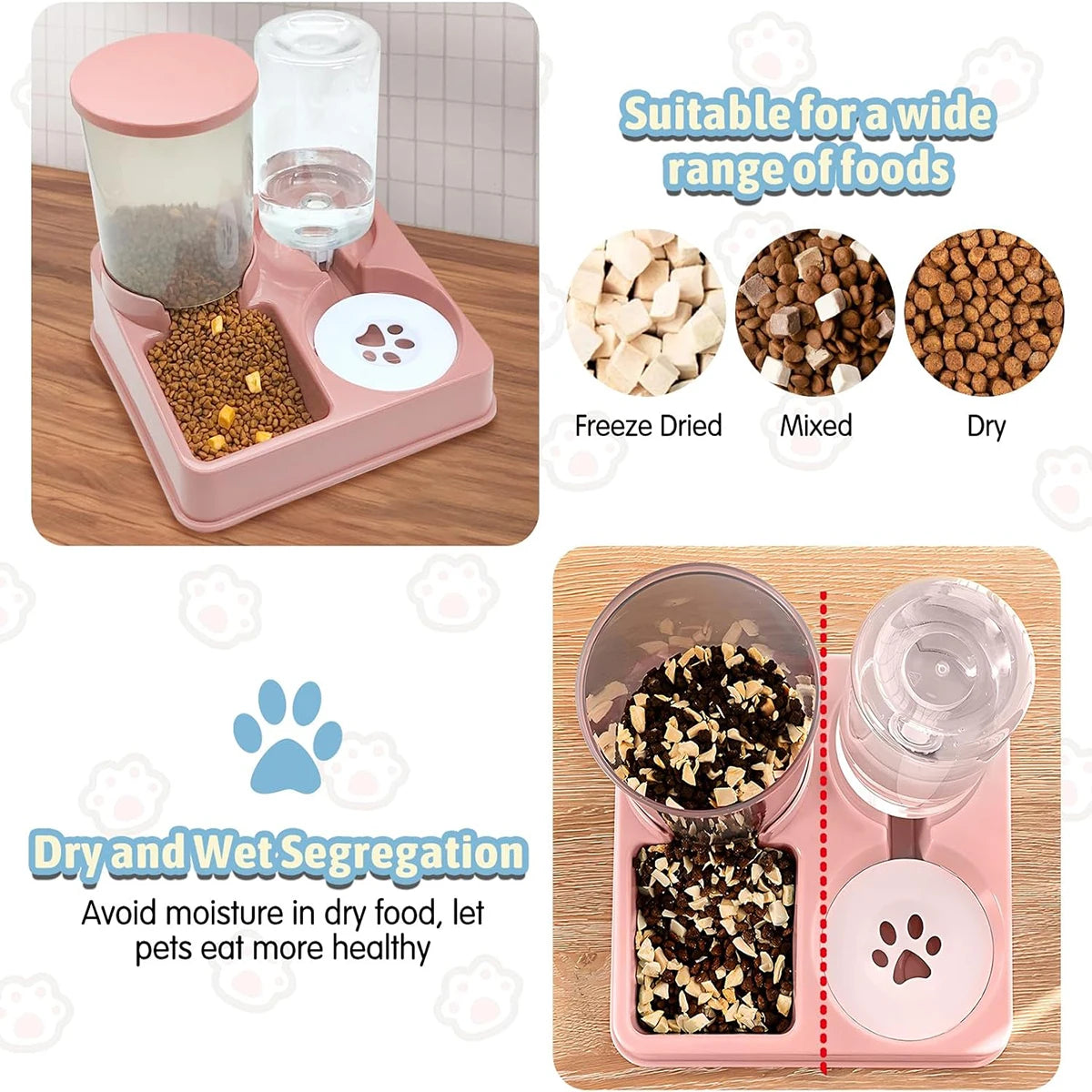 2-in-1 Automatic Pet Feeder & Water Dispenser for Cats & Dogs
