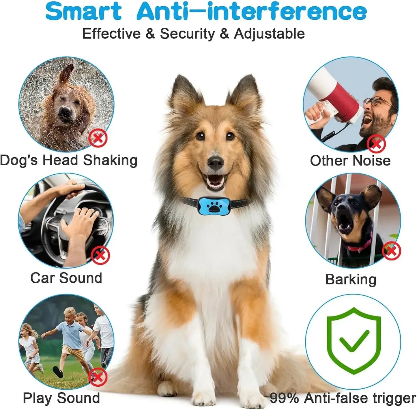 Rechargeable Ultrasonic Anti-Bark Training Collar for Dogs