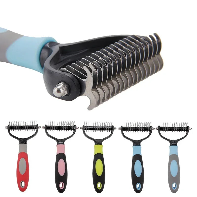 Pet Grooming Comb & Brush for Long, Curly, or Matted Fur