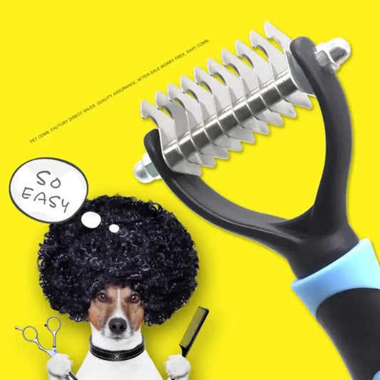 Pet Grooming Comb & Brush for Long, Curly, or Matted Fur