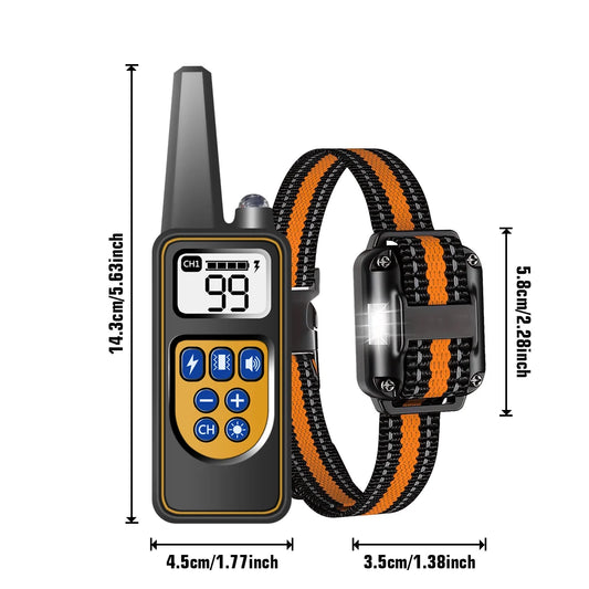 Rechargeable Waterproof Dog Training Collar with Remote for 3 Dogs