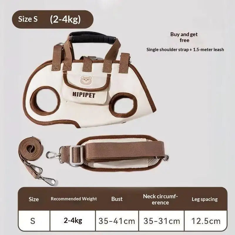 Convertible Pet Travel Carrier Bag with Safety Harness Clip