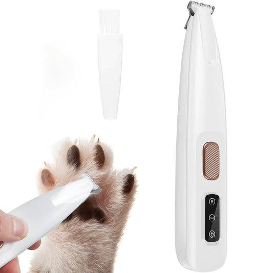 Pet Paw Trimmer with LED Light & Display — Safe, Quiet & Waterproof