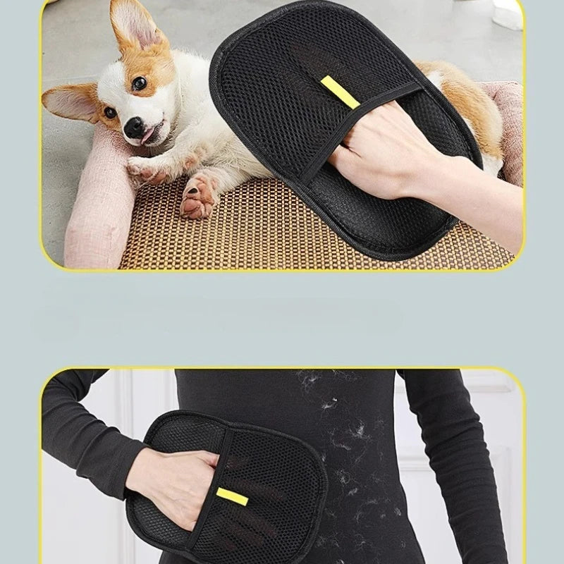 Portable Pet Hair Remover Glove for Clothes & Furniture