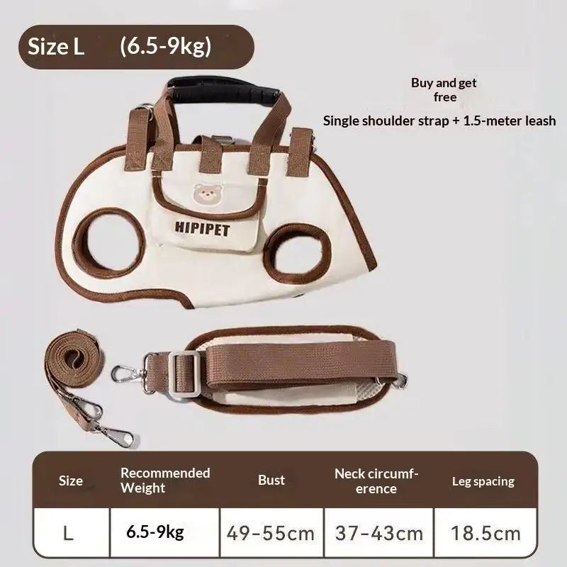 Convertible Pet Travel Carrier Bag with Safety Harness Clip