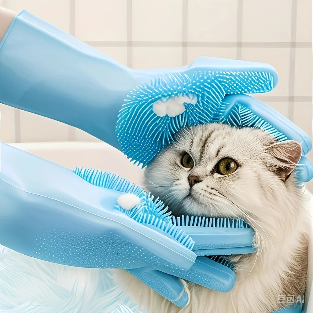 2-Pack Pet Bath & Massage Brush for Cats & Dogs