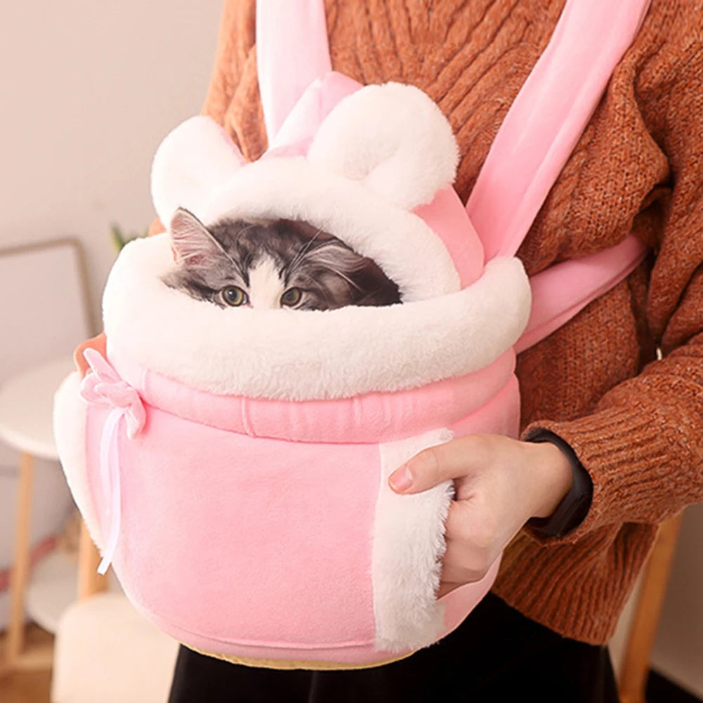 Plush Pet Carrier Backpack for Cats & Small Dogs