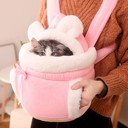 Plush Pet Carrier Backpack for Cats & Small Dogs