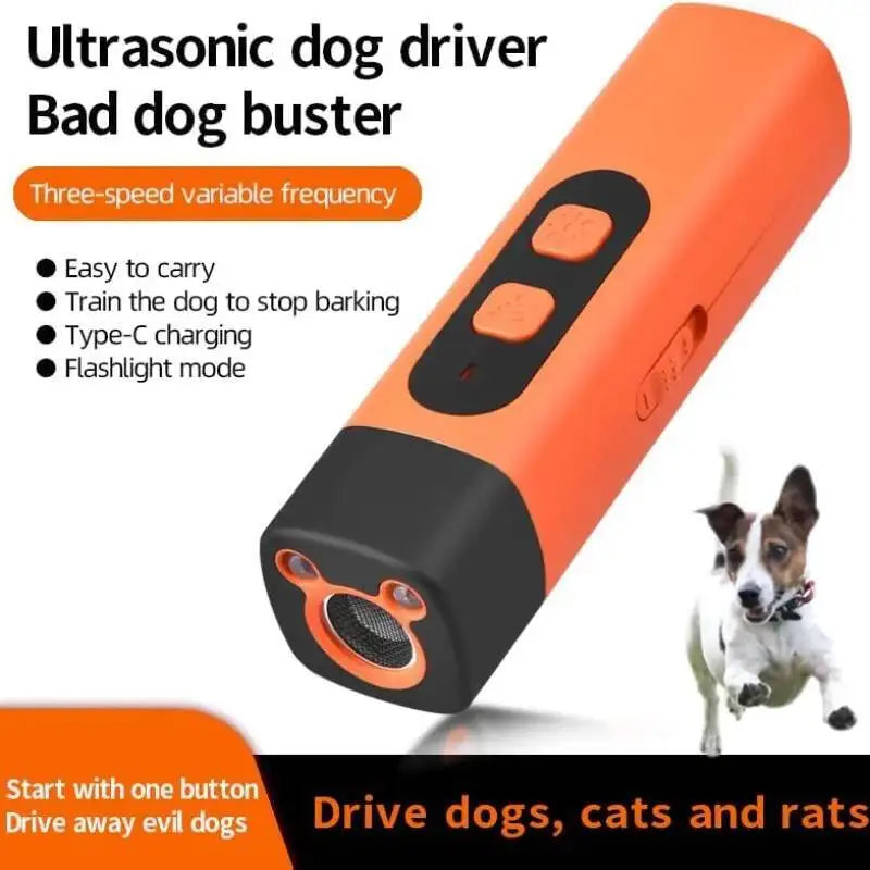 Ultrasonic Anti-Bark Dog Training Device with LED Flashlight