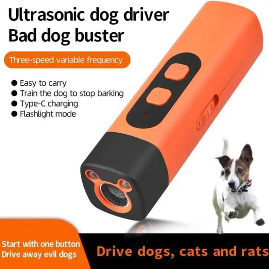 Ultrasonic Anti-Bark Dog Training Device with LED Flashlight