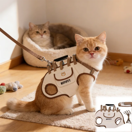 Convertible Pet Travel Carrier Bag with Safety Harness Clip