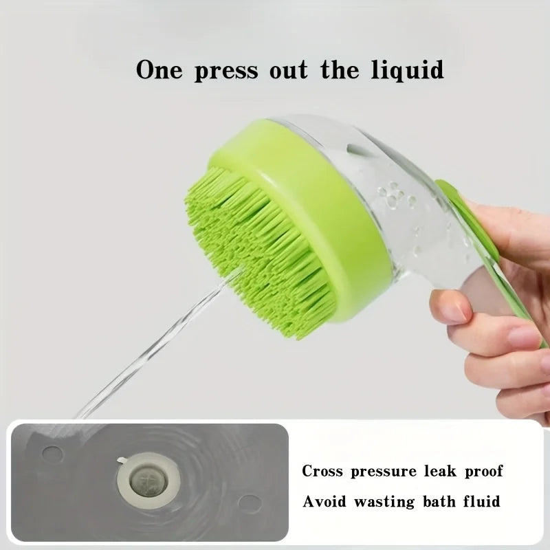 Long-Handle Pet Bath & Grooming Brush for Cats & Dogs