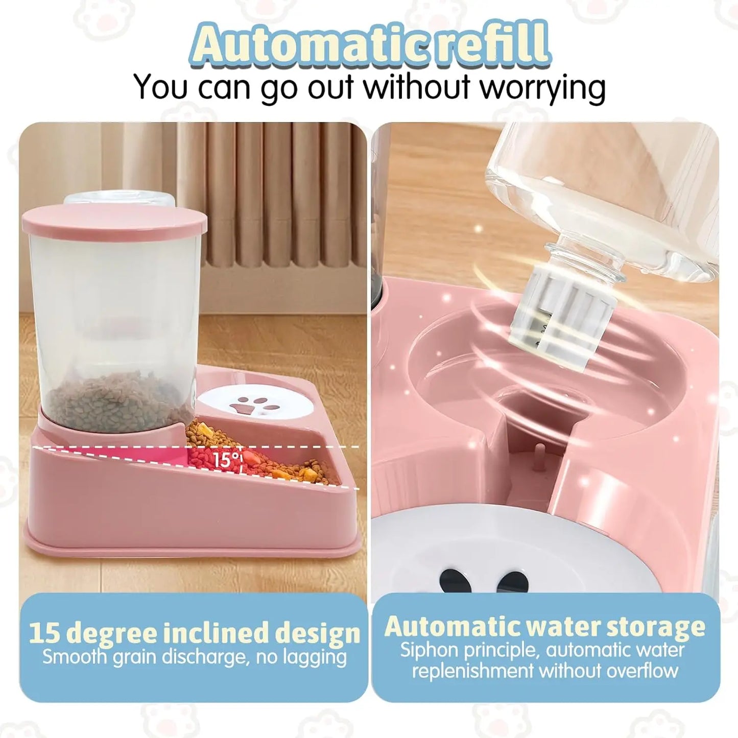 2-in-1 Automatic Pet Feeder & Water Dispenser for Cats & Dogs