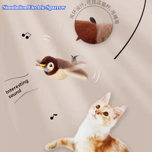 Interactive Cat & Dog Toy with Catnip – Rechargeable Plush Squeaky Bird