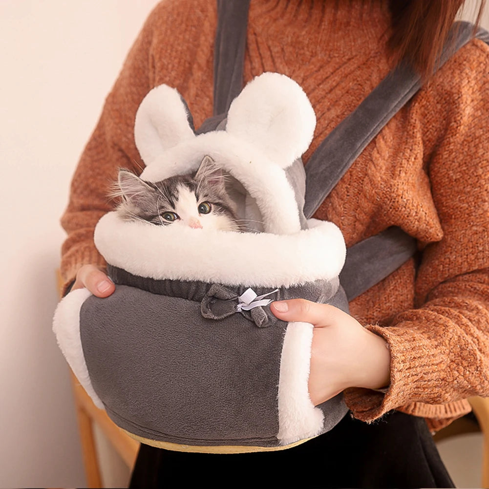Plush Pet Carrier Backpack for Cats & Small Dogs