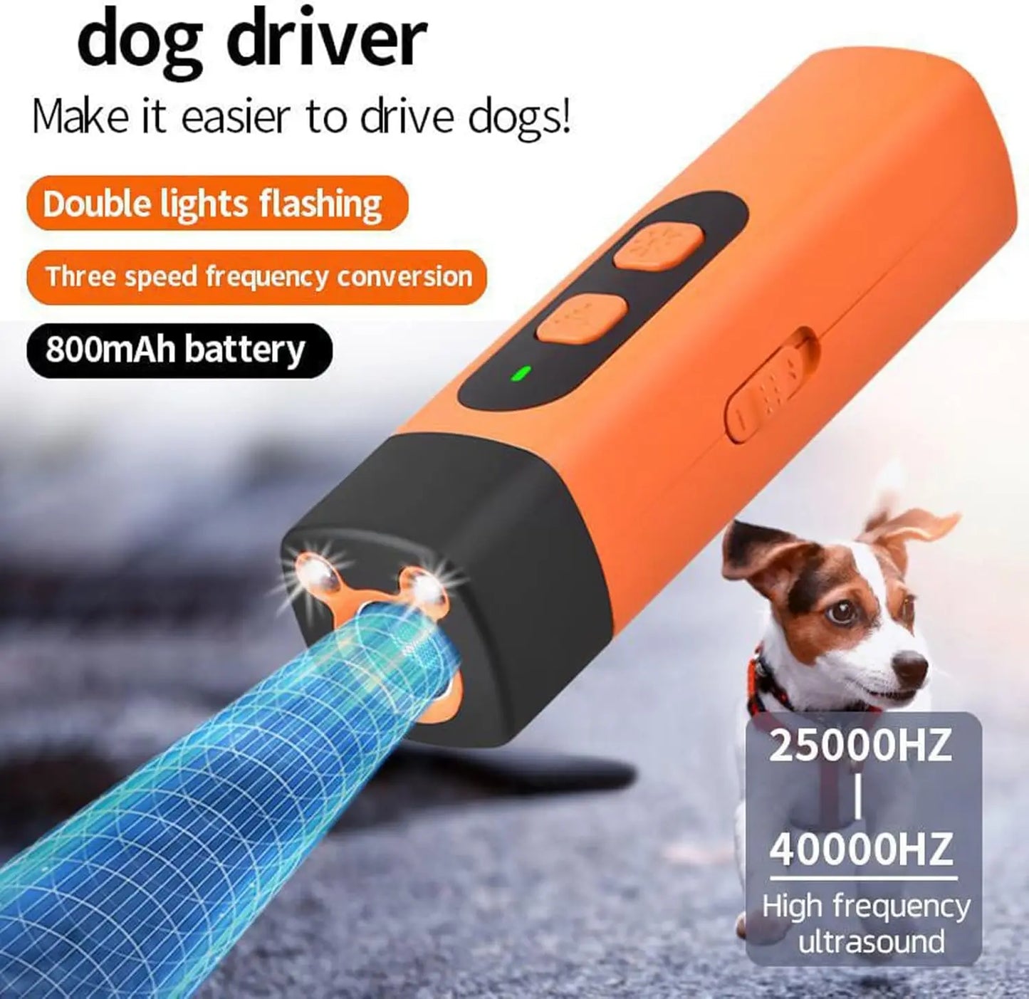 Ultrasonic Anti-Bark Dog Training Device with LED Flashlight