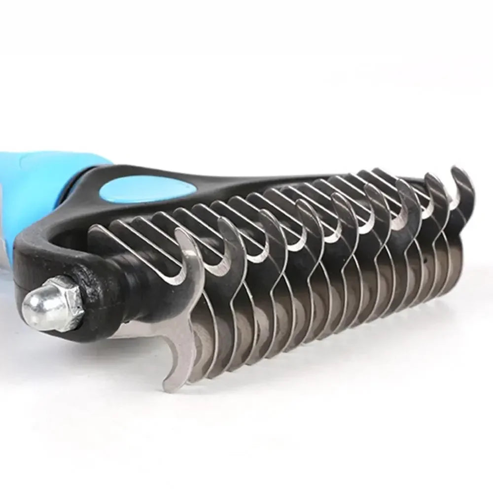 Pet Grooming Comb & Brush for Long, Curly, or Matted Fur