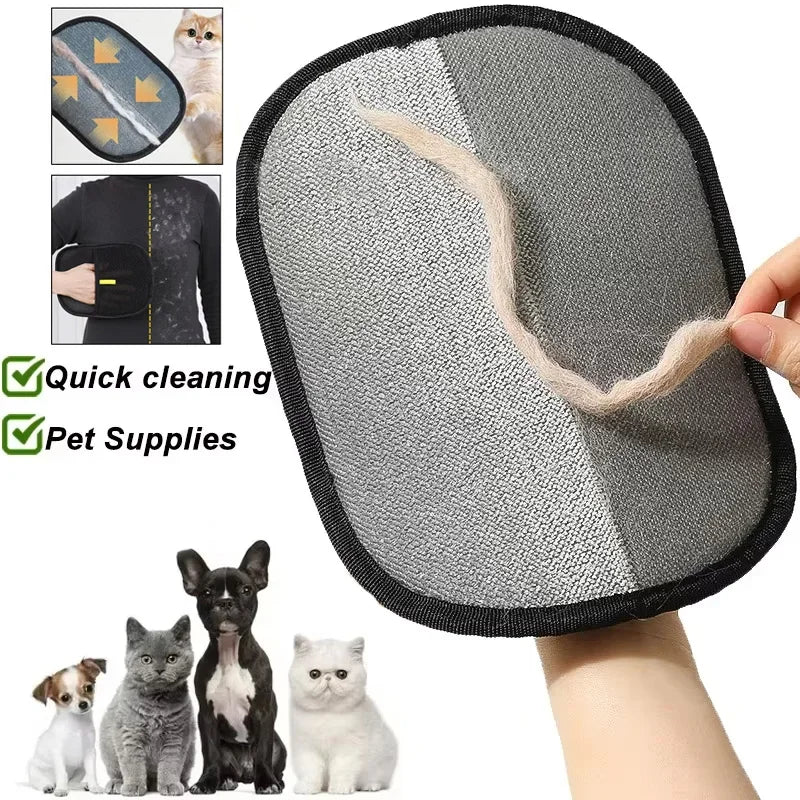 Portable Pet Hair Remover Glove for Clothes & Furniture