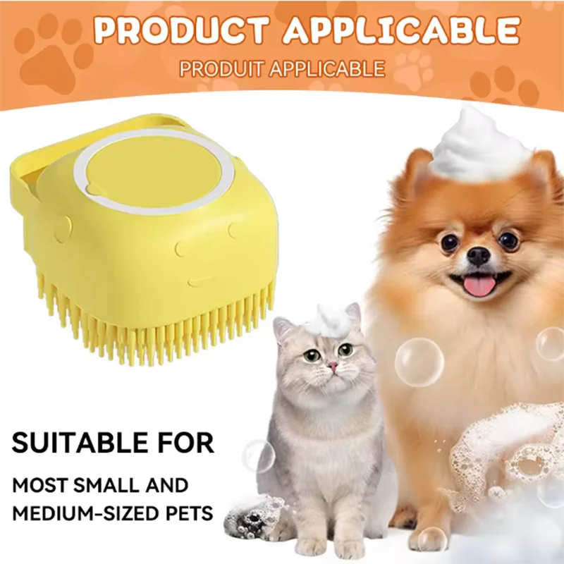 Silicone Pet Bath & Massage Brush for Dogs & Cats