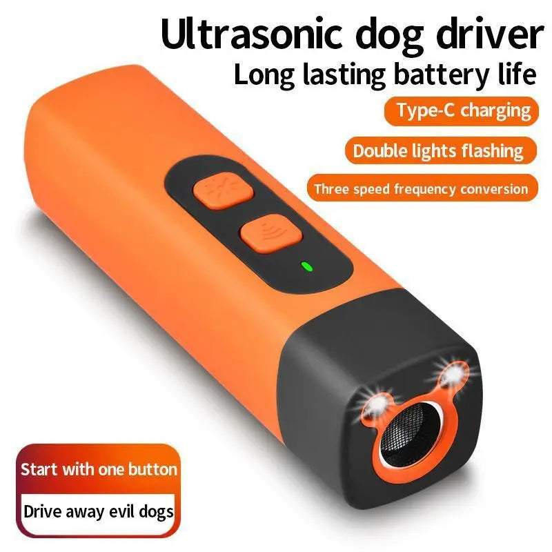Ultrasonic Anti-Bark Dog Training Device with LED Flashlight