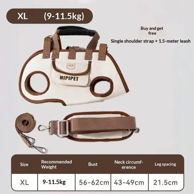 Convertible Pet Travel Carrier Bag with Safety Harness Clip