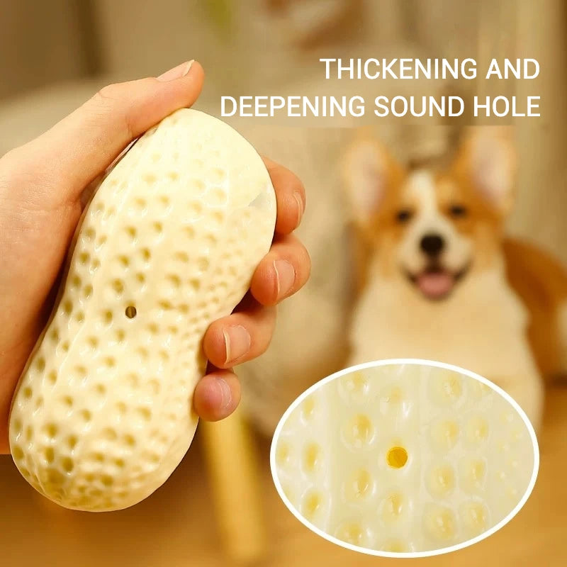 TPR Dog Chew Toy – Peanut Shape, Interactive & Teeth Grinding
