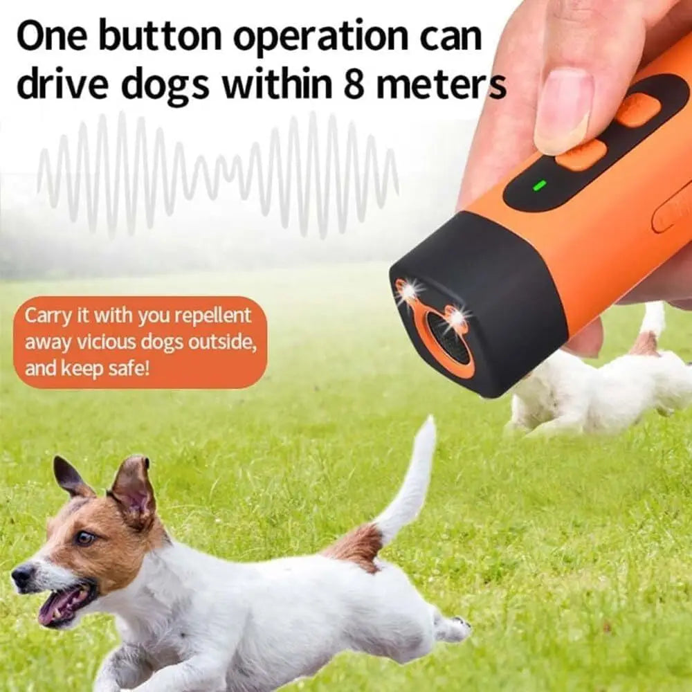 Ultrasonic Anti-Bark Dog Training Device with LED Flashlight
