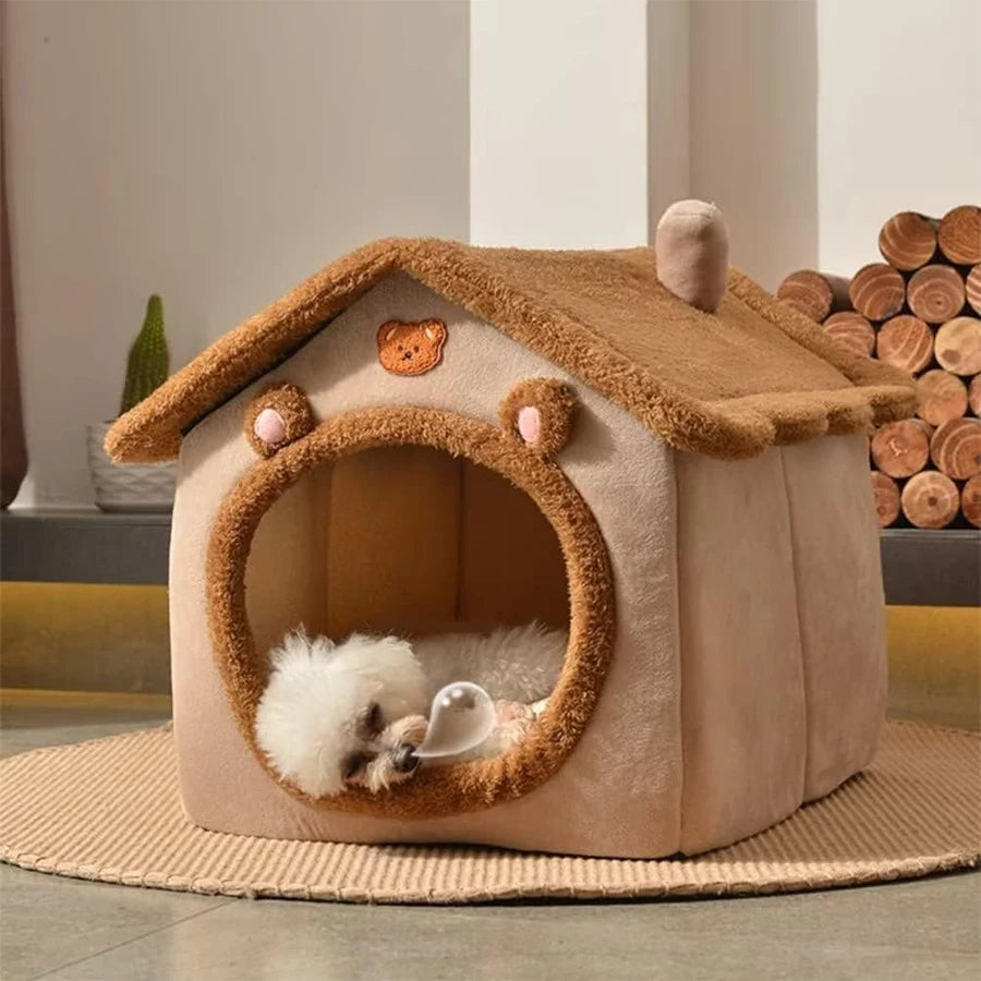 Foldable Washable Pet House – Cozy Bed for Cats & Small Dogs