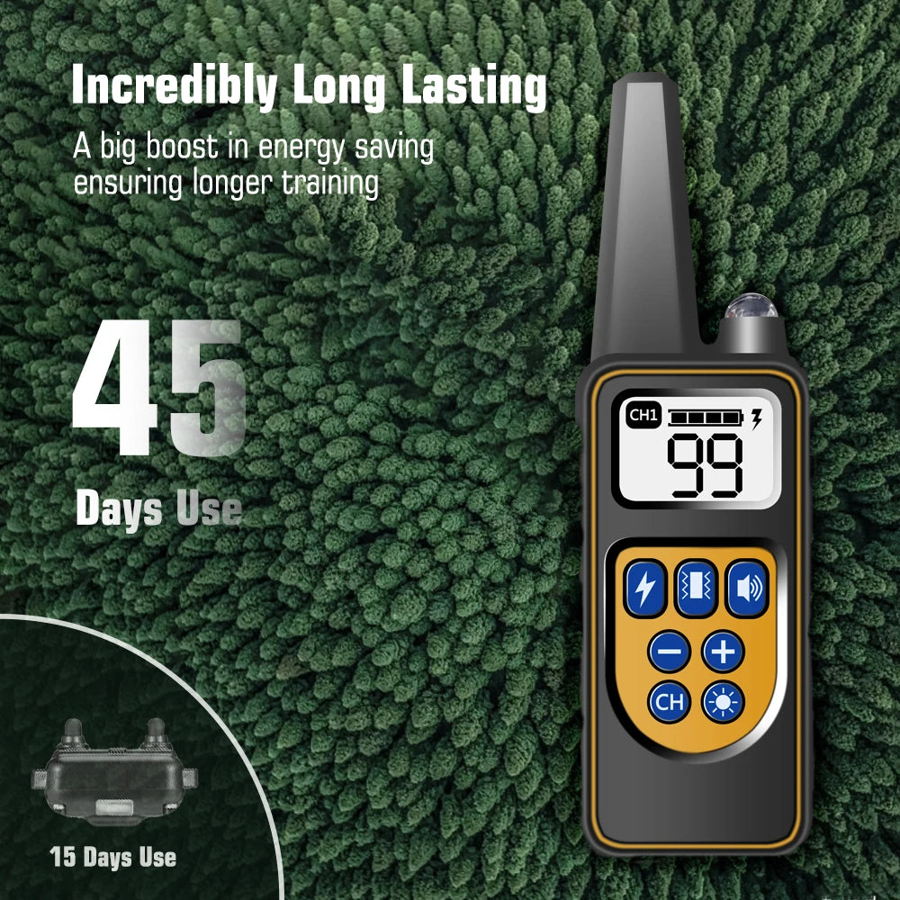 Rechargeable Waterproof Dog Training Collar with Remote for 3 Dogs
