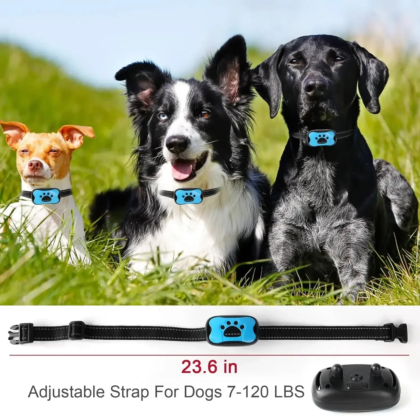 Rechargeable Ultrasonic Anti-Bark Training Collar for Dogs